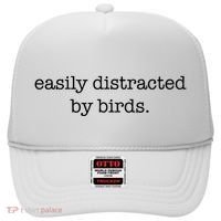 Easily Distracted By Birds Minimalist Birdwatching Birder Hat thumb 0