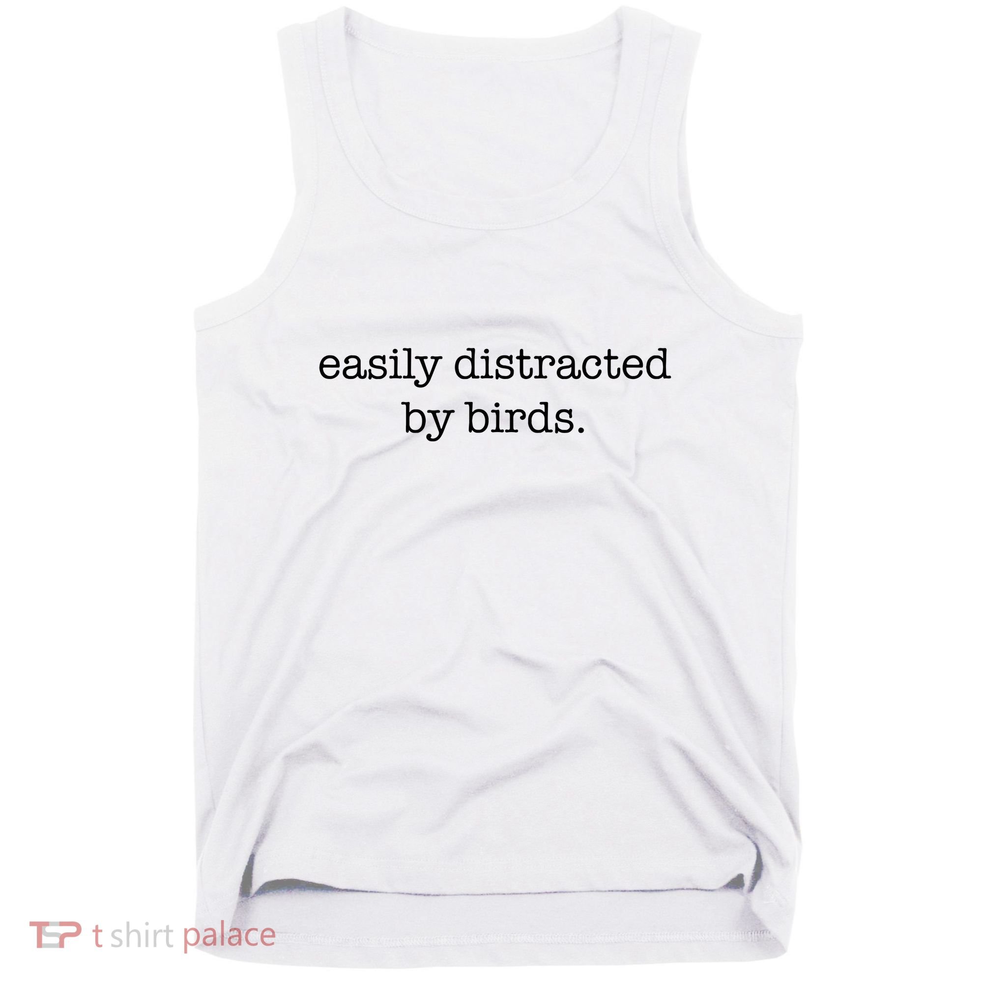 Easily Distracted By Birds Minimalist Birdwatching Birder Tank Top