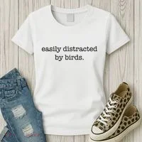 Easily Distracted By Birds Minimalist Birdwatching Birder Women's T-Shirt thumb 3