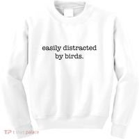 Easily Distracted By Birds Minimalist Birdwatching Birder Kids Sweatshirt thumb 0