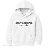 Easily Distracted By Birds Minimalist Birdwatching Birder Kids Hoodie thumb 0