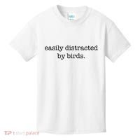 Easily Distracted By Birds Minimalist Birdwatching Birder Kids T-Shirt thumb 0