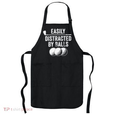 Easily Distracted by Balls Golf Ball Putt Vintage Apron