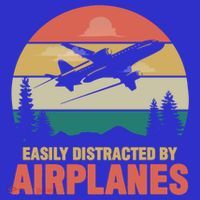 Easily Distracted By Airplanes Retro Airplane Funny Pilot Gift Tank Top thumb 6