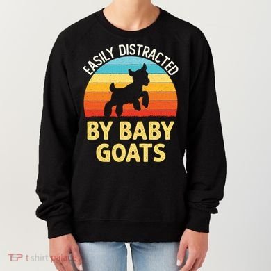Easily Distracted By Goats Funny Goat Lovers Graphic Gift Women's Sweatshirt