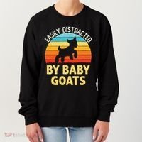 Easily Distracted By Goats Funny Goat Lovers Graphic Gift Women's Sweatshirt thumb 0