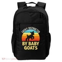 Easily Distracted By Goats Funny Goat Lovers Graphic Gift Backpack thumb 0
