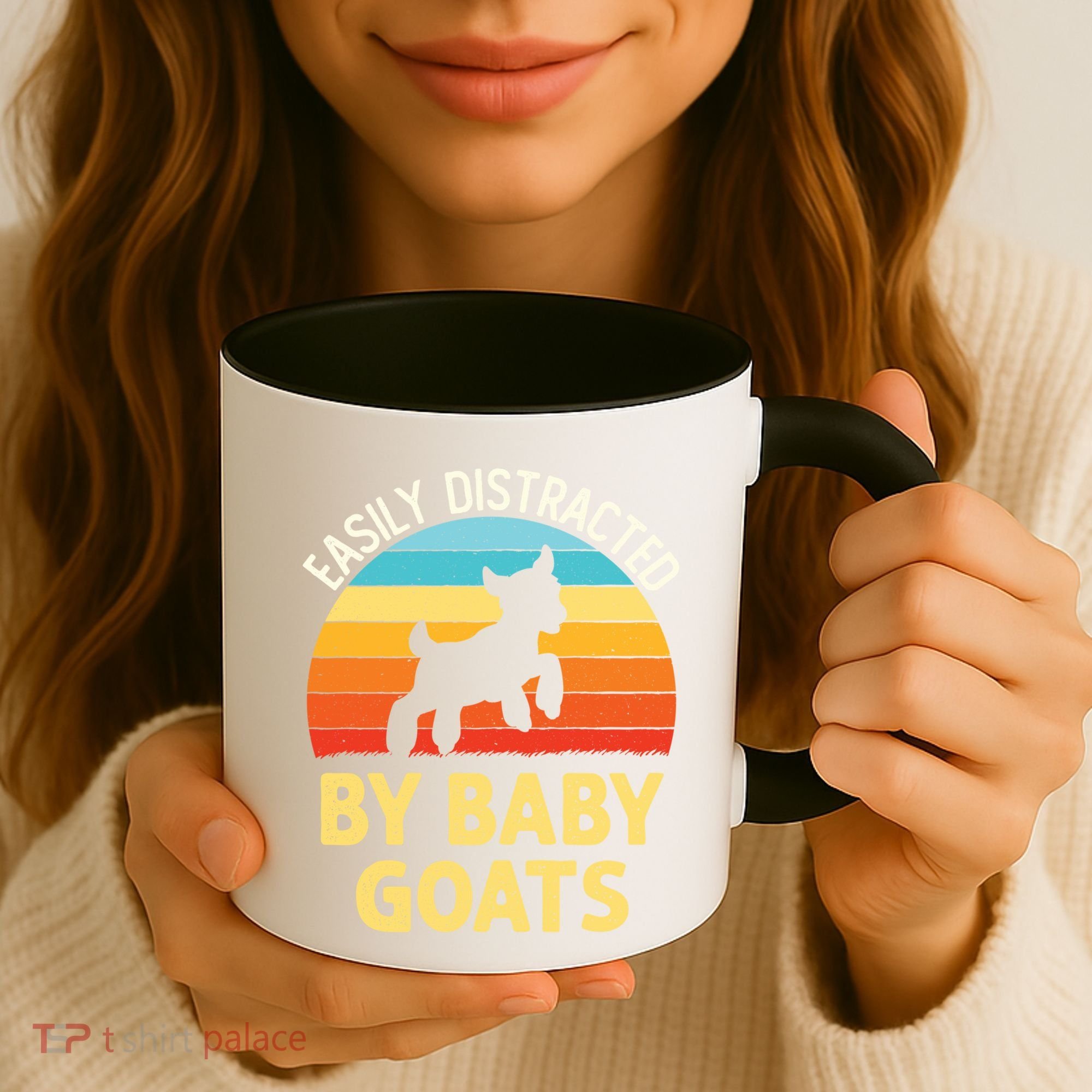 Easily Distracted By Goats Funny Goat Lovers Graphic Gift Coffee Mug