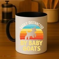 Easily Distracted By Goats Funny Goat Lovers Graphic Gift Coffee Mug thumb 4