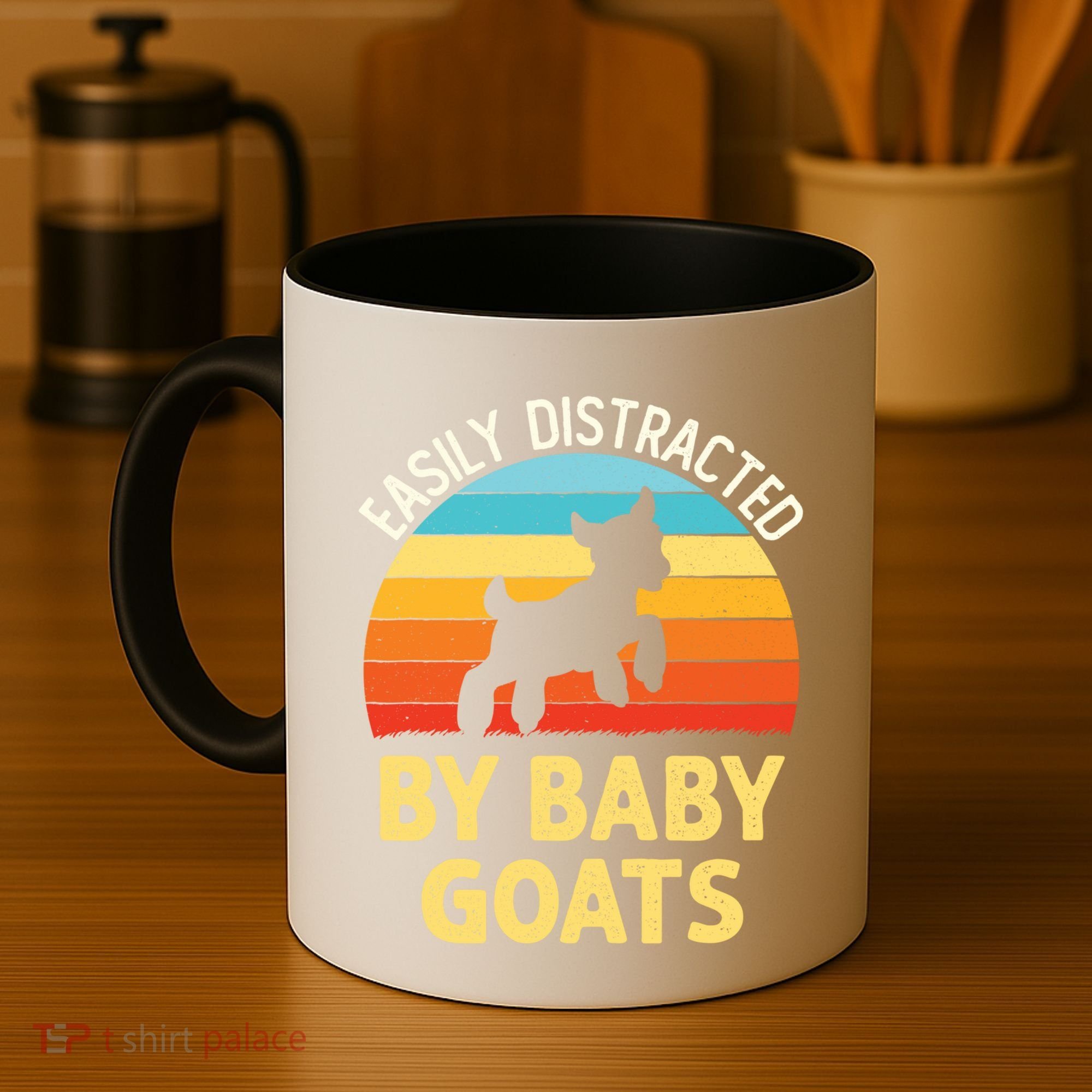 Easily Distracted By Goats Funny Goat Lovers Graphic Gift Coffee Mug