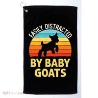 Easily Distracted By Goats Funny Goat Lovers Graphic Gift Golf Towel thumb 0