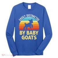 Easily Distracted By Goats Funny Goat Lovers Graphic Gift Long Sleeve Shirt thumb 0