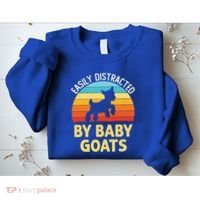 Easily Distracted By Goats Funny Goat Lovers Graphic Gift Sweatshirt thumb 2