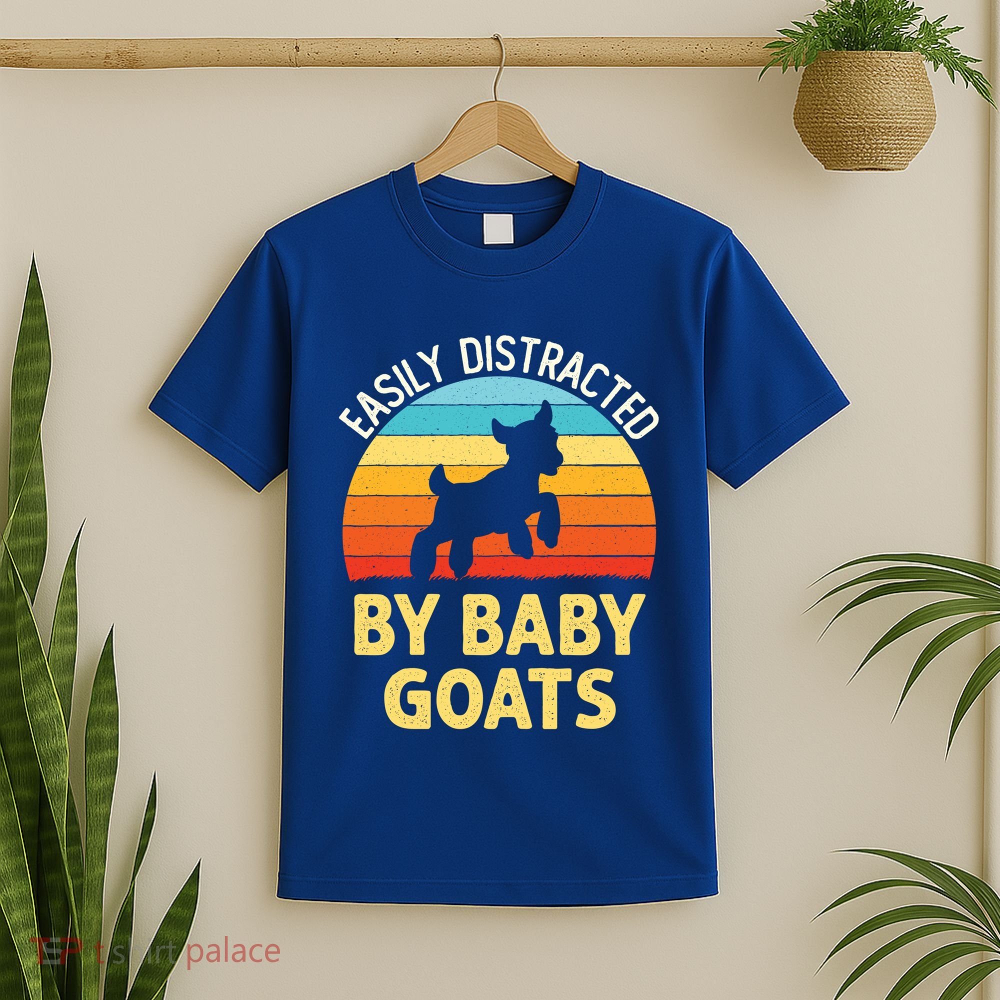 Easily Distracted By Goats Funny Goat Lovers Graphic Gift T-Shirt