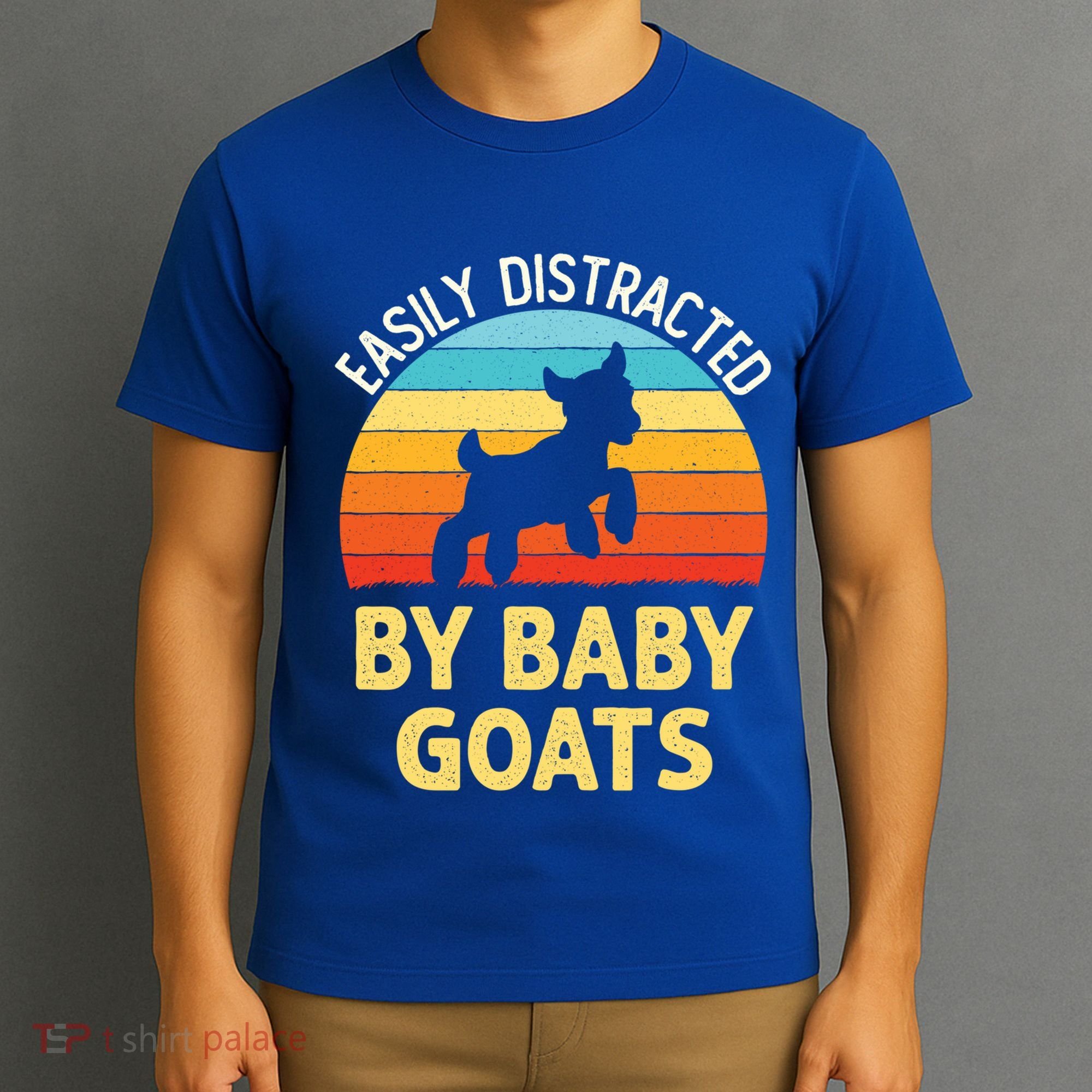 Easily Distracted By Goats Funny Goat Lovers Graphic Gift T-Shirt