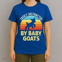 Easily Distracted By Goats Funny Goat Lovers Graphic Gift T-Shirt thumb 4