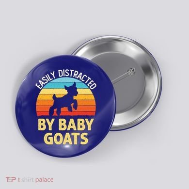Easily Distracted By Goats Funny Goat Lovers Graphic Gift Button