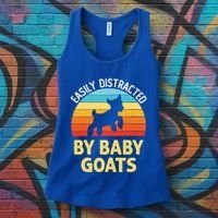 Easily Distracted By Goats Funny Goat Lovers Graphic Gift Women's Tank Top thumb 3