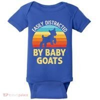 Easily Distracted By Goats Funny Goat Lovers Graphic Gift Baby Bodysuit thumb 0