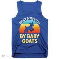 Easily Distracted By Goats Funny Goat Lovers Graphic Gift Tank Top thumb 0