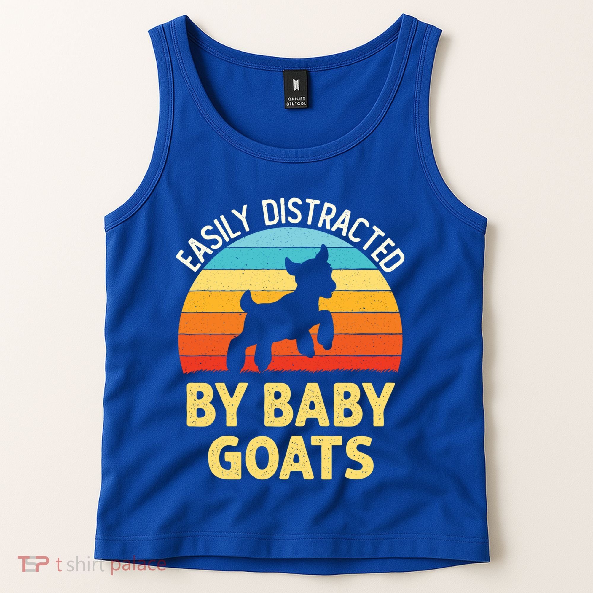 Easily Distracted By Goats Funny Goat Lovers Graphic Gift Tank Top