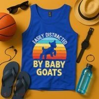 Easily Distracted By Goats Funny Goat Lovers Graphic Gift Tank Top thumb 4