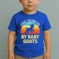 Easily Distracted By Goats Funny Goat Lovers Graphic Gift Toddler T-Shirt thumb 2