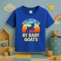 Easily Distracted By Goats Funny Goat Lovers Graphic Gift Toddler T-Shirt thumb 3