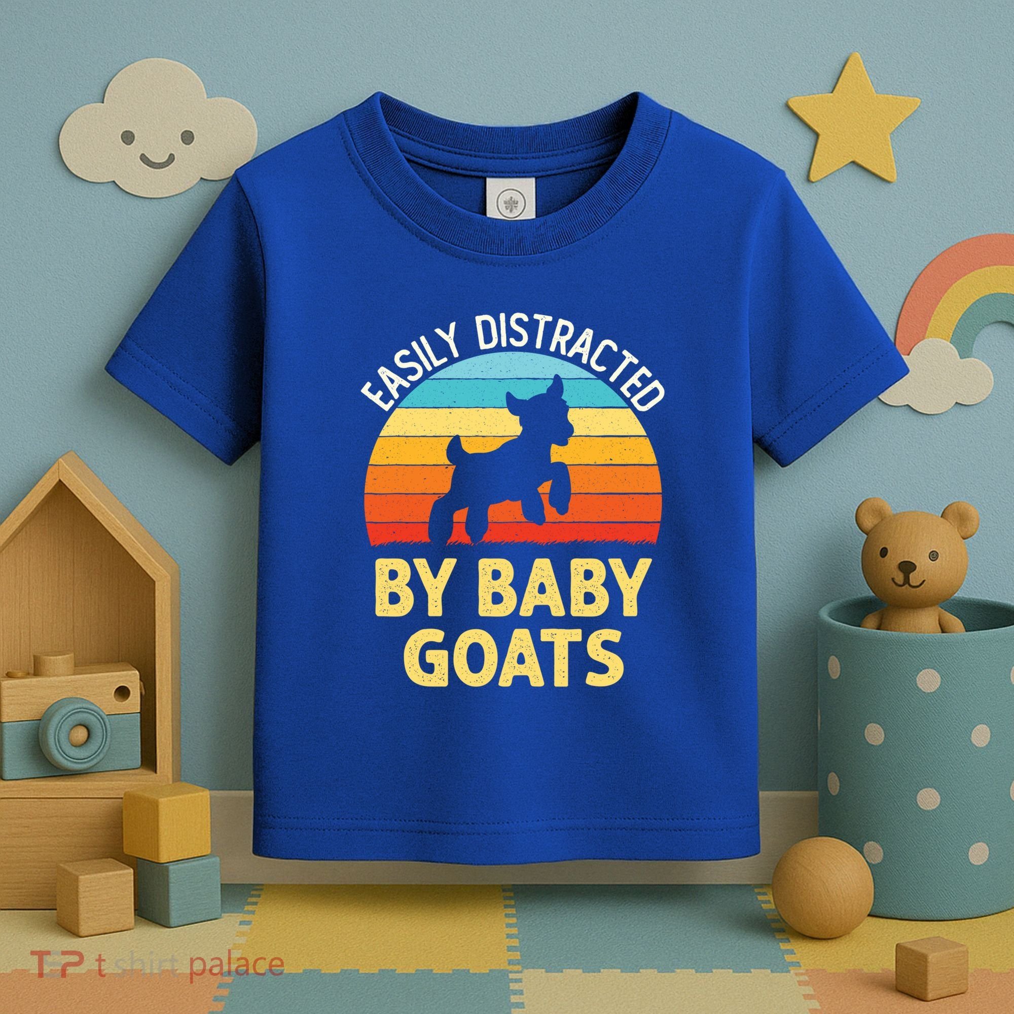 Easily Distracted By Goats Funny Goat Lovers Graphic Gift Toddler T-Shirt