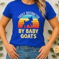 Easily Distracted By Goats Funny Goat Lovers Graphic Gift Women's T-Shirt thumb 2