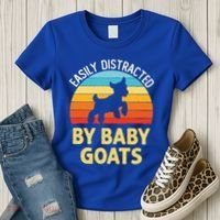 Easily Distracted By Goats Funny Goat Lovers Graphic Gift Women's T-Shirt thumb 3