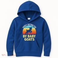 Easily Distracted By Goats Funny Goat Lovers Graphic Gift Kids Hoodie thumb 0