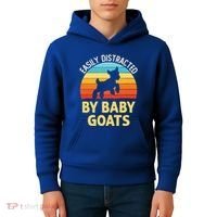 Easily Distracted By Goats Funny Goat Lovers Graphic Gift Kids Hoodie thumb 4
