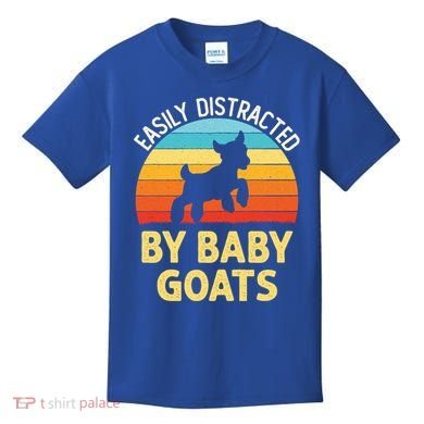 Easily Distracted By Goats Funny Goat Lovers Graphic Gift Kids T-Shirt