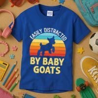 Easily Distracted By Goats Funny Goat Lovers Graphic Gift Kids T-Shirt thumb 3