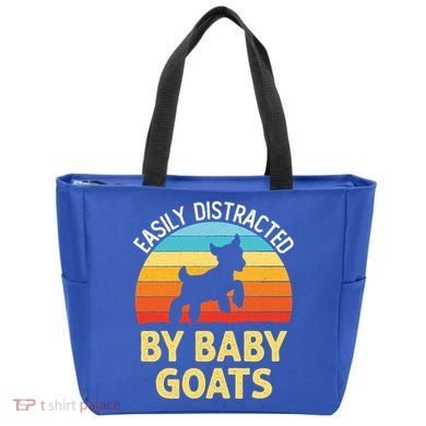 Easily Distracted By Goats Funny Goat Lovers Graphic Gift Tote Bag
