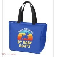 Easily Distracted By Goats Funny Goat Lovers Graphic Gift Tote Bag thumb 3