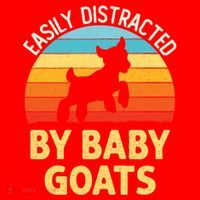 Easily Distracted By Goats Funny Goat Lovers Graphic Gift Santa Hat thumb 1