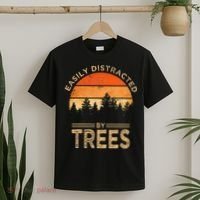Easily Distracted By Trees Vintage Funny Tree T-Shirt thumb 2