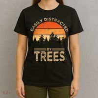 Easily Distracted By Trees Vintage Funny Tree T-Shirt thumb 4
