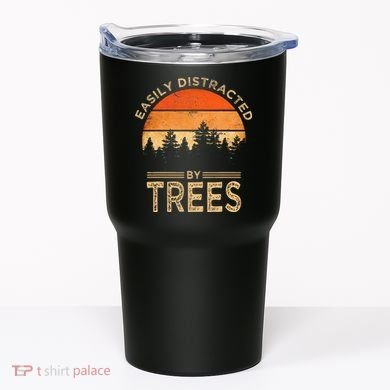 Easily Distracted By Trees Vintage Funny Tree Tumbler