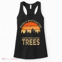 Easily Distracted By Trees Vintage Funny Tree Women's Tank Top thumb 0