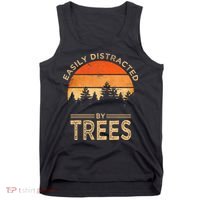 Easily Distracted By Trees Vintage Funny Tree Tank Top thumb 0