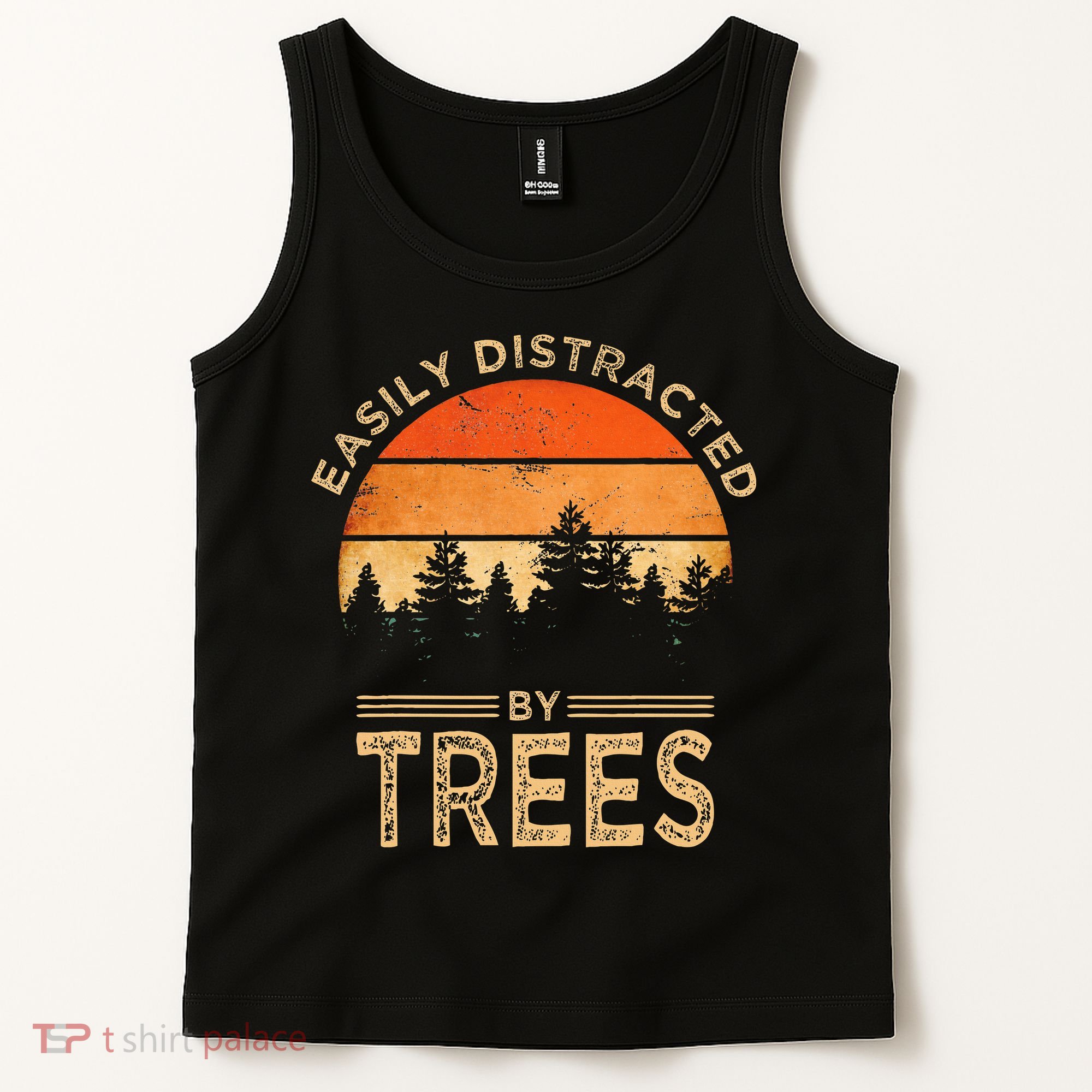 Easily Distracted By Trees Vintage Funny Tree Tank Top