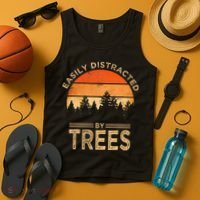 Easily Distracted By Trees Vintage Funny Tree Tank Top thumb 4