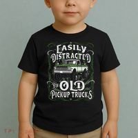 Easily Distracted By Old Pickup Trucks Easily Distracted By Toddler T-Shirt thumb 2
