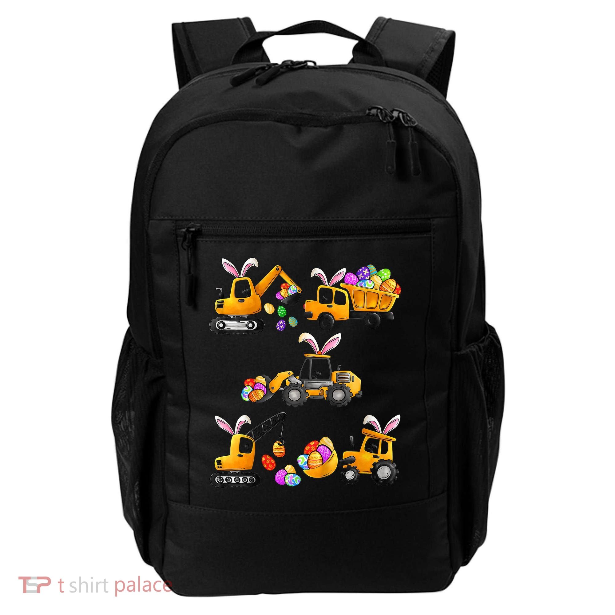 Easter day Bunny Construction Trucks Funny Boy Backpack
