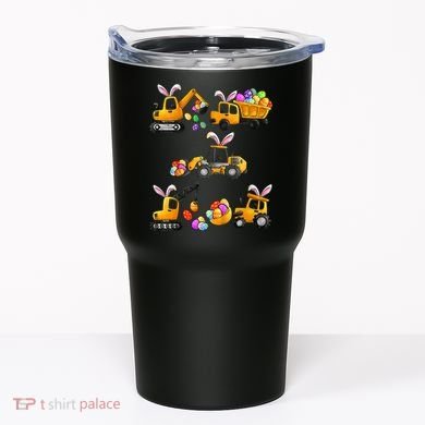 Easter day Bunny Construction Trucks Funny Boy Tumbler