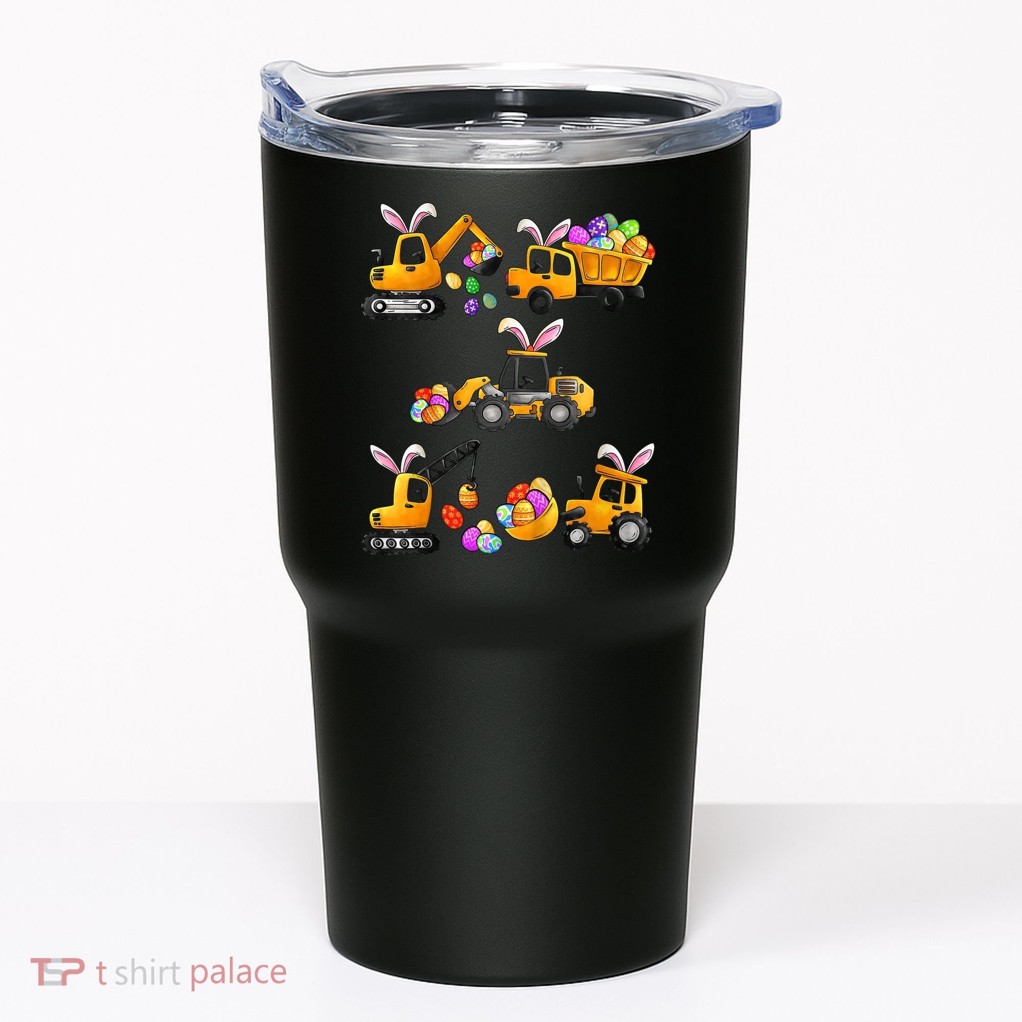 Easter day Bunny Construction Trucks Funny Boy Tumbler