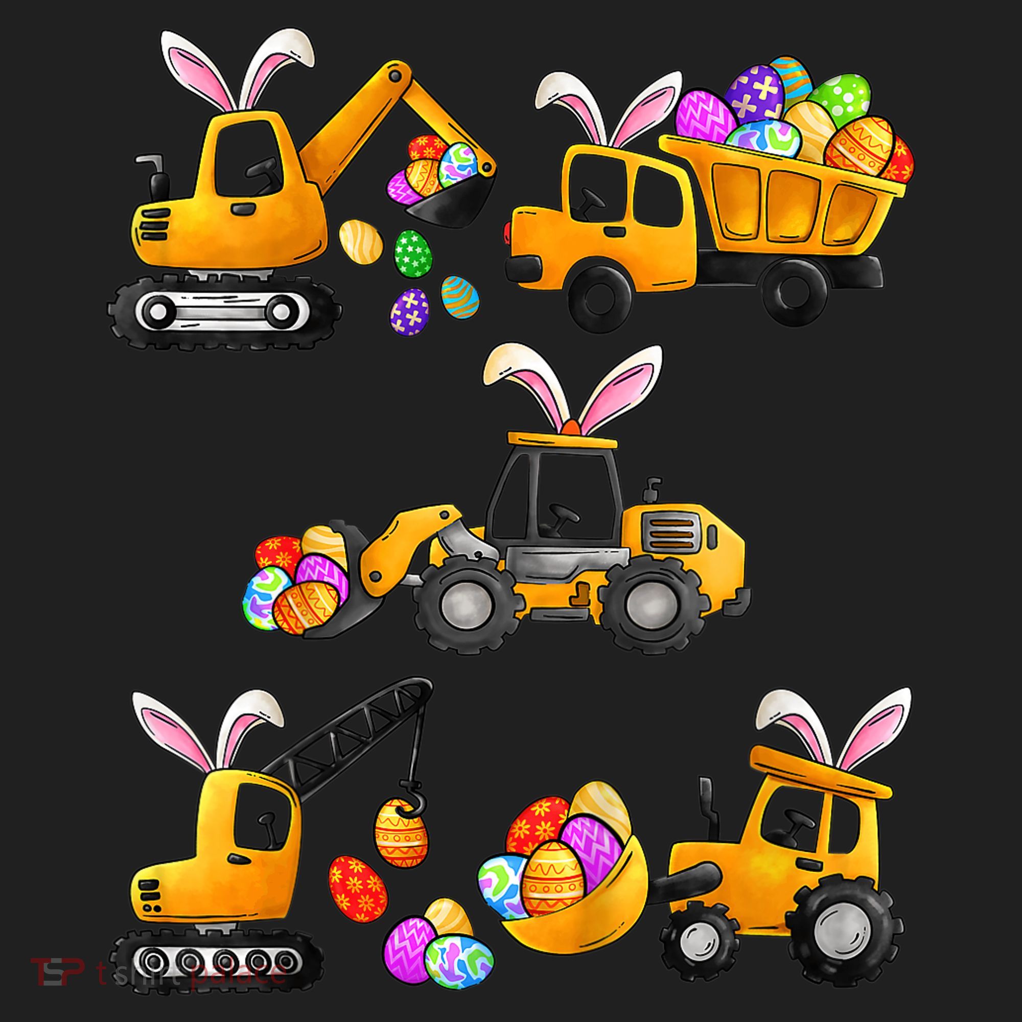 Easter day Bunny Construction Trucks Funny Boy Tumbler
